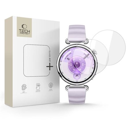 Tech-Protect Glass Fit+ 2-pack karkaistua lasia Huawei Watch GT 6 41mm - läpinäkyvää