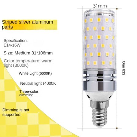 LED lys pære Ingen Flimmer Lys E14-16W E14-16W