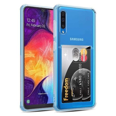 Ohut iskunkestävä kännykkäkuori korttipaikalla Samsung A50