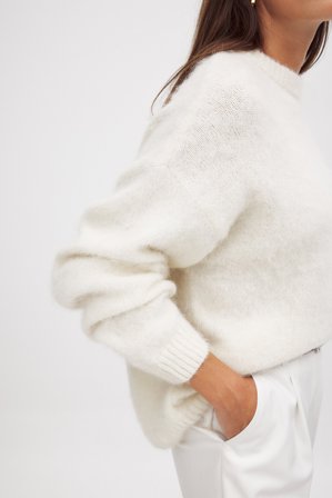 NA-KD Pull oversize en laine mélangée - Pulls Oversize - OffBlanc - X-Small