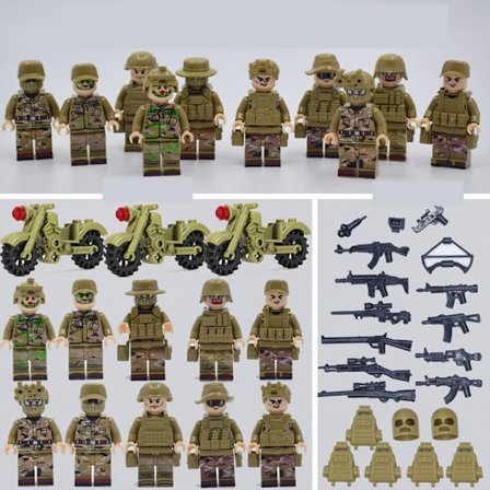Jungle Special Forces [10 figurer/sæt] og tilbehør Cobi Cada kompatibel