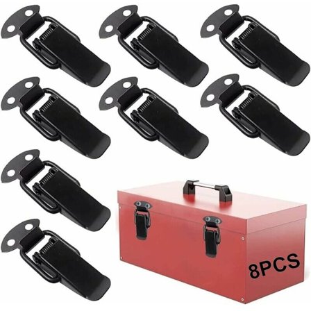 Hasp-lås 8 stk rustfritt stål spennlås kasselås spaklås