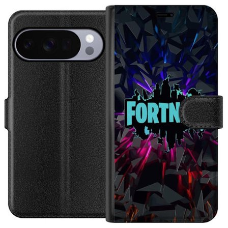 Kompatibelt Plånboksfodral till Google Google Pixel 10 Pro Spelinspirerad abstrakt logotypdesign med exploderande former, neonljus och dynamisk energ