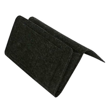 Sengelomme i tæppe med lommer Seng Sofa Skrivebord Hængende Opbevaringsorganisator til telefon Aviser Mørkegrå