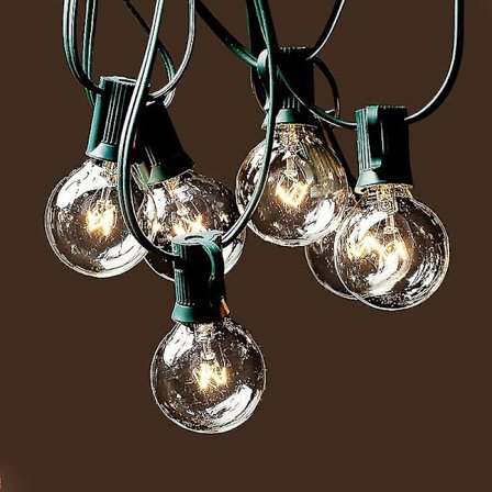 Utomhus Fairy Lights, 7.6m G40 Fairy Lights 20 Glödlampor + 5 Reserv, Ip44 Vattentäta Utomhus Elektriska Fairy Lights, Glödlampslinga För Trädgård, 