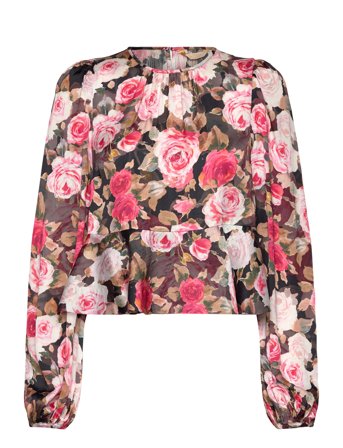 by Ti Mo Satin Flounce Top - Multi/patterned - XL