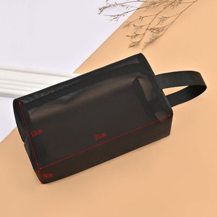 Kosmetikväska i mesh Transparent Portabel Kosmetikförvaring Rese Li Portabel Fyrkantig Portabel fyrkantig