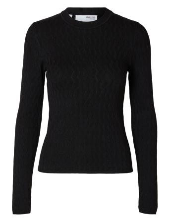 Slfcabala Ls Knit O-Neck Tops Knitwear Jumpers Black Selected Femme