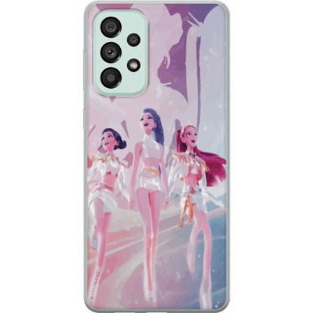 Samsung Galaxy A73 5G Gennemsigtig cover K-Pop Demon Hunters sølv trio idol anime kpop futuristisk scene design