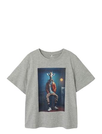 Nkmorla Nreg Ss Top Tops T-Skjorte Grey Name It