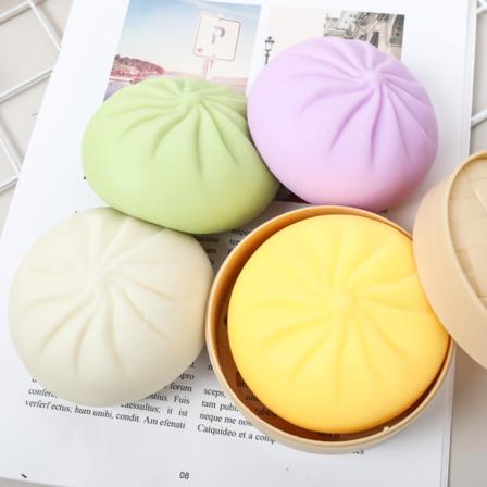 Simulering stor ångad fylld bulle, klämmande leksak Långsam återhämtning för vuxen tryckavlastningsleksak Steamer green steamed stuffed bun