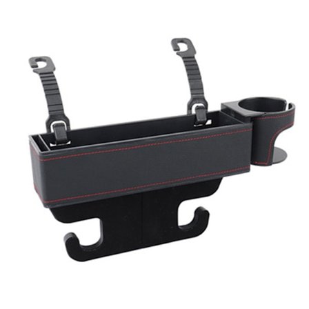 Multifunksjonell bil for setehull Organisering Oppbevaringsboks bak for setekonsoll Sidelomme med koppholder Klokkemynter T