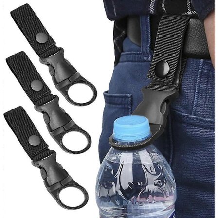 3 stk. Flaskehængende Spænde Klip Udendørs Bærbar Vandflaske Ring Holder Mineralvandflaske Klip (Sort)