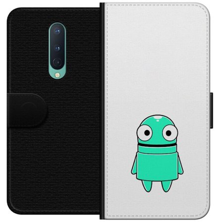 Yhteensopiva Lompakkokotelo OnePlus OnePlus 8 Turkoosi piirroshahmo isoilla silmillä ja iloisella persoonallisuudella yksinkertaisessa kuvituksessa