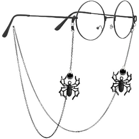 Silmälasiketjut naisille ja miehille Aurinkolasit Silmälasiketju Goth Kaulakoru Silmälasit Lukulasit Pidike Hihna Nauhat Hämähäkkikorulla