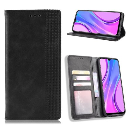Bofink Vintage Xiaomi Redmi 9 lærveske - Svart