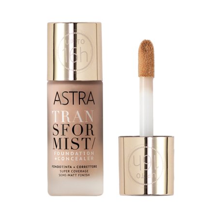 ASTRA MAKEUP TRANSFORMIST FOUNDATION + CONCEALER 001N - ALABASTER 18ml - Fondotinta liquido