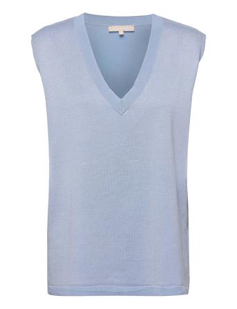 Srmarla V-Neck Loose Fit Knit Vest Blue Soft Rebels