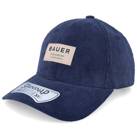 Bauer - Azul adjustable Gorra - Bauer Corduroy Hat-sr Navy Adjustable @ Hatstore