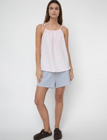 STUDIO FEDER Jasmin Shorts - Seersucker - Blue - S