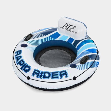 Bouée Bestway Hydro Force Rapid Rider Tube, Ø1.22 mètre, blanc/bleu + patch de réparation