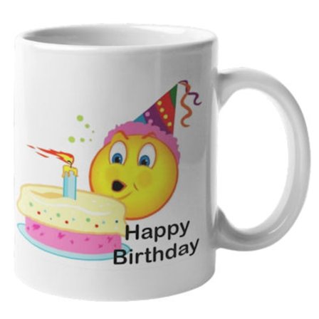 Mugg - Emoji, Happy birthday