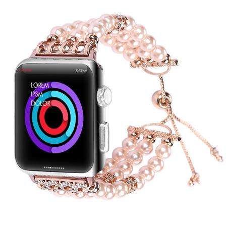 Helmibranletti Apple Watch Series SE 8 7 6 5 4 3 2 1:lle, Säädettävä akaattihelmiranneke iWatch 38/40/41mm korubranletti