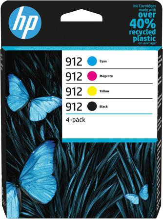 HP 912 4-pack originalbläckpatroner svart/cyan/magenta/gul, 195122352295