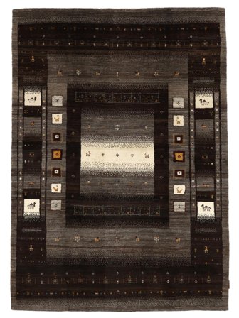 Gabbeh Loribaft Tæppe 171X240 Sort/Brun Uld, Indien Carpetvista