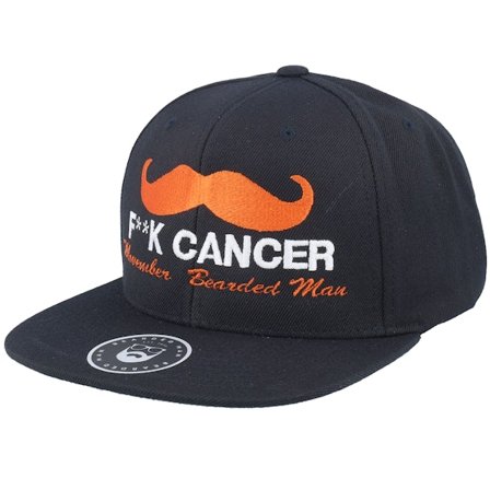 Bearded Man - Zwart snapback Cap - Movember Black Snapback @ Hatstore