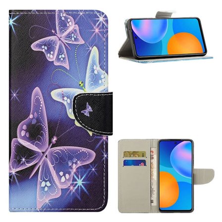 Wonderland OnePlus 9R flip kuoret - Kimallus Perhonen