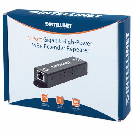 INTELLINET Gigabit PoE/PoE+ extender repeater 1-port