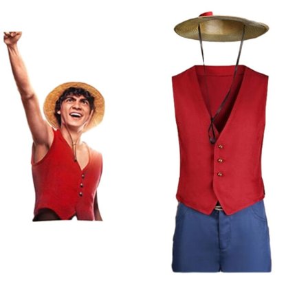 King of Thieves Luffy Cos kostume XL Cherry