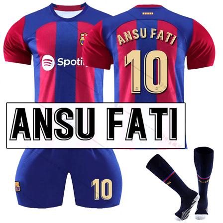 23/24 Ny säsong Hem F.C. Barcelona ANSU FATI Nr 10 Barn Jersey-paket Barn-20