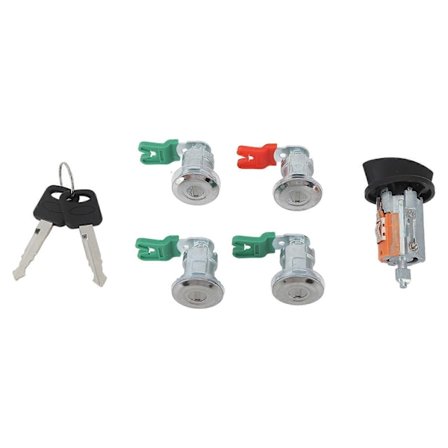 Tändningscylinder 703369 med 4 dörrlåscylindrar och 2 nycklar, ersättning för Ford Econoline E?150 E?250 E?350