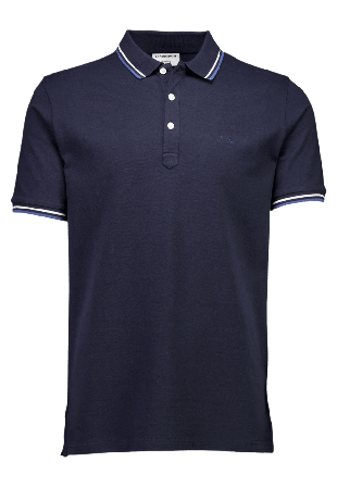 Lindbergh Polo shirt w. contrast piping Överdelar Herr Blå 3XL