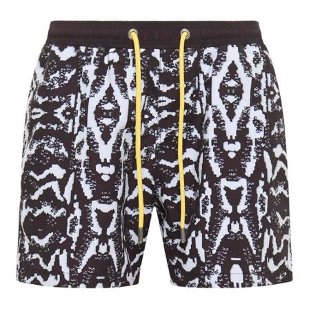 Carlo Colucci C3077 Swimshort With Animal Print Hvid, Herre Badeshorts, Størrelse: 2XL