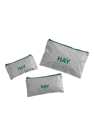 HAY Candy Mono Wash Bag Flat Set of 3 Förvaring Grå