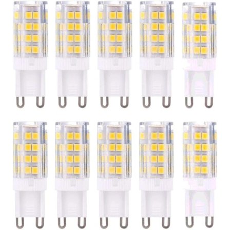 G9 LED-lamput, Lämmin valkoinen 3000K 5W Valo Vastaa 40W Halogeenilamppuja 420 Lumen Ei Himmennettävä, 10 kpl -FA-