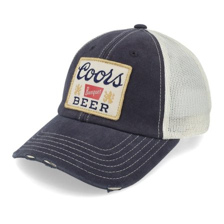 American Needle - Blauw trucker Cap - Coors Orville Navy/Stone Trucker @ Hatstore