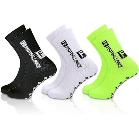 3 Par Greppstrumpor Fotboll, Gain The Edge Greppstrumpor, Bekväma Fotbollsgreppstrumpor, Halkfria Sportstrumpor, Andningsbara Fotbollsstrumpor för Män