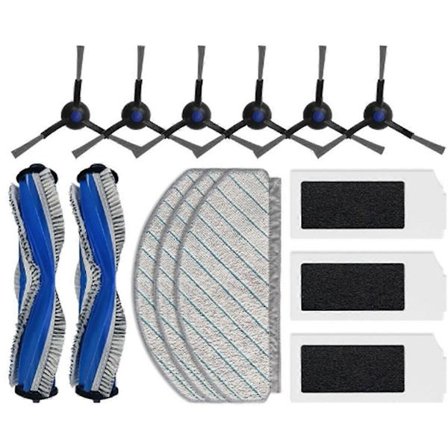 Gælder for Robotstøvsuger N20 PRO/FAMILY Tilbehør Filterklud Hovedbørste Sidebørste Udskiftningstilbehør