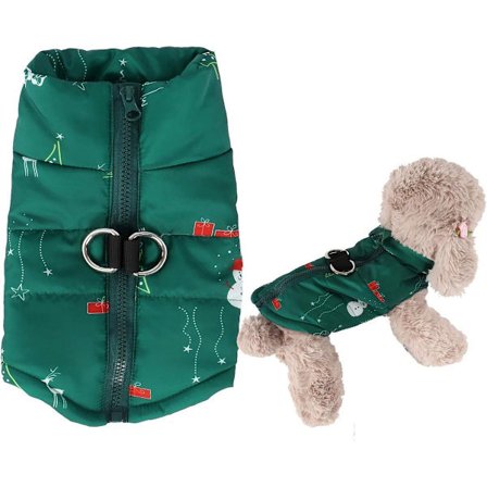 Lämmin vedenpitävä tuulenpitävä koiran takkiliivi koko M joulunvihreä pienille keskikokoisille koirille