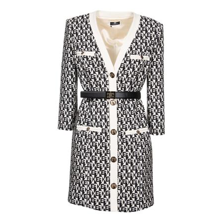 Elisabetta Franchi Midi Klänning beige, Dam, Dam, Storlek: M