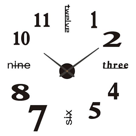 Ramlös DIY Väggklocka Stor Modern Design Dekor DIY Väggklocka För Hemdekorationer