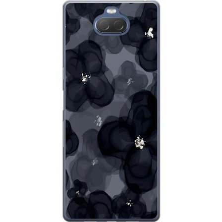 Yhteensopiva Puhelinkuori Sony Sony Xperia 10 Plus Abstrakti tummanvärisellä kukkakuviolla, jossa on elegantti ja dramaattinen tunnelma