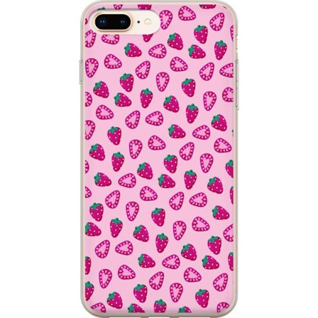 Kompatibelt Mobilskal till Apple Apple iPhone 7 Plus Söta jordgubbar i rosa mönster