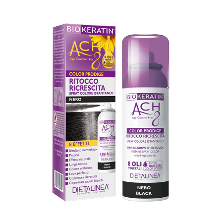 Biokeratin Ach8 Ritocco Ricrescita Spray Nero 75ml