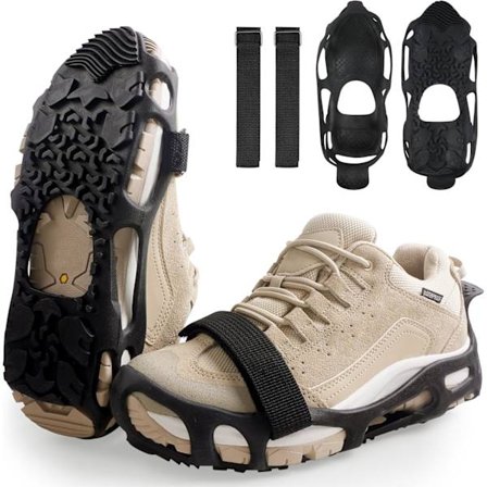 Spikeløse isbrodder Anti-skli skogrep for glatte våte overflater, Slip On isbrodder, Anti-skli taksko Grips Gummi T