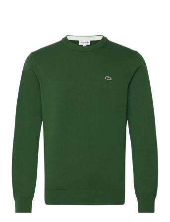Sweaters Strikkegenser M. Rund Krage Grønn Lacoste*Betinget Tilbud